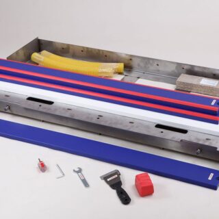 Satsplanke med kasse komplett rustfritt stål. IAAF